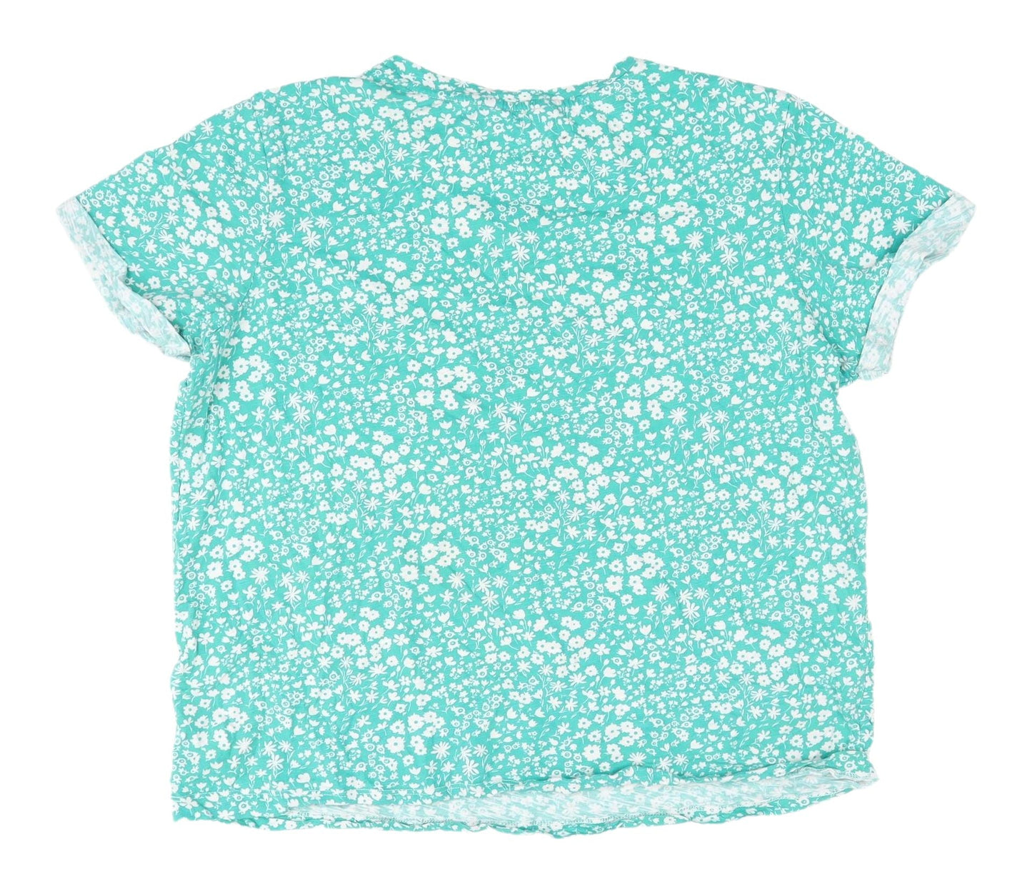 Womens UK Size 16 Marks and Spencer Green Basic T-Shirt