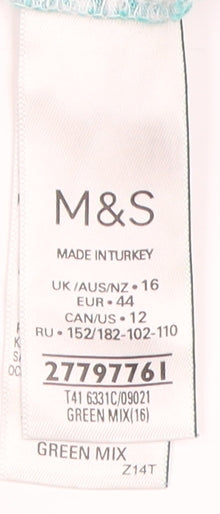 Womens UK Size 16 Marks and Spencer Green Basic T-Shirt