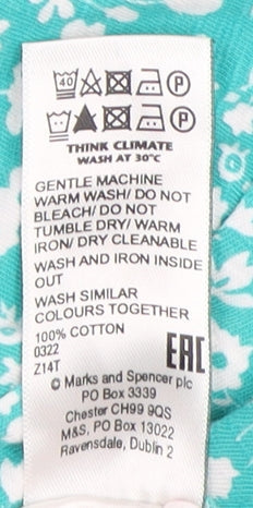 Womens UK Size 16 Marks and Spencer Green Basic T-Shirt