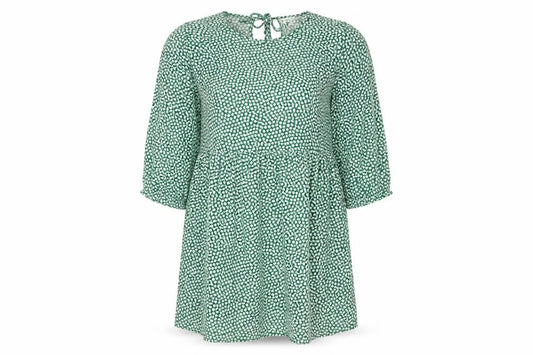 Front view of Daisy Street Green Floral Shift Dress, UK 10, New