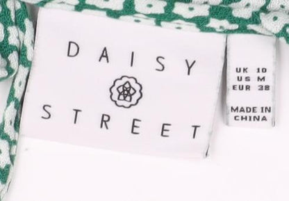 Daisy Street Green Floral Shift Dress, UK 10, New