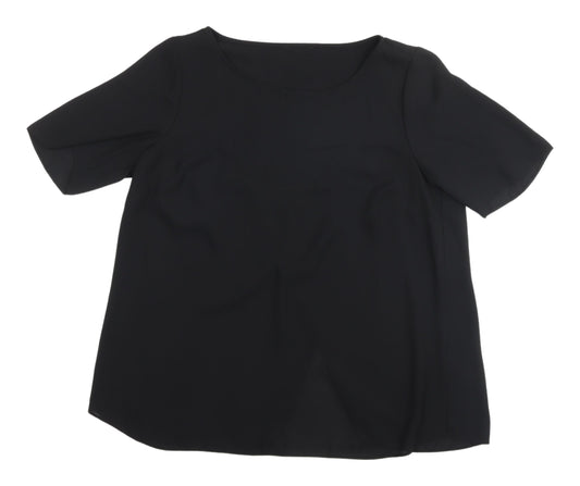 Womens UK Size 14 Label Be Black Basic Blouse