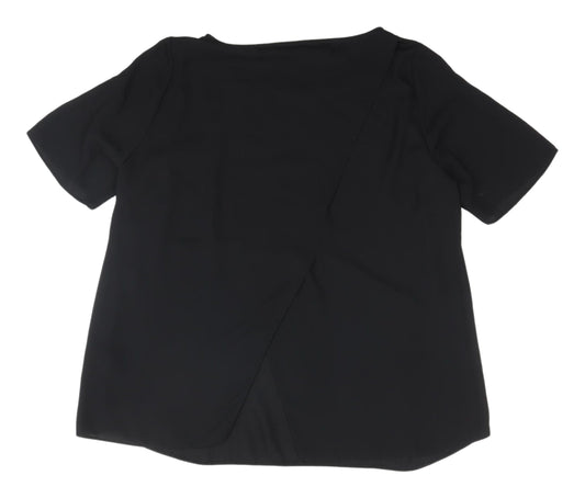 Womens UK Size 14 Label Be Black Basic Blouse
