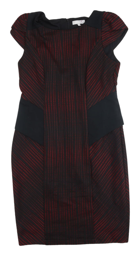 Per Una Women’s Black Striped Pencil Dress Size 14