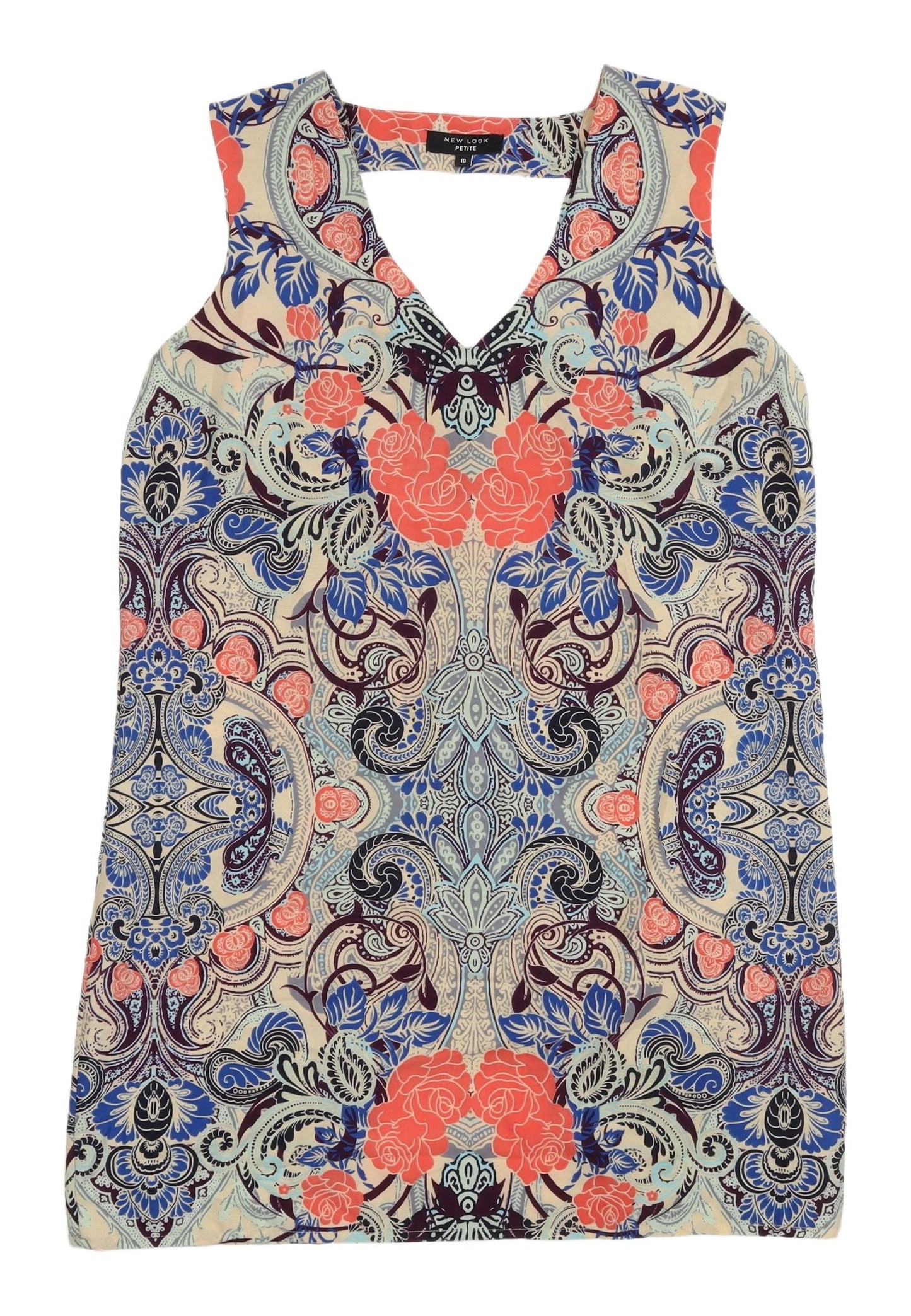 Womens UK Size 10 New Look Multicoloured Tunic Blouse