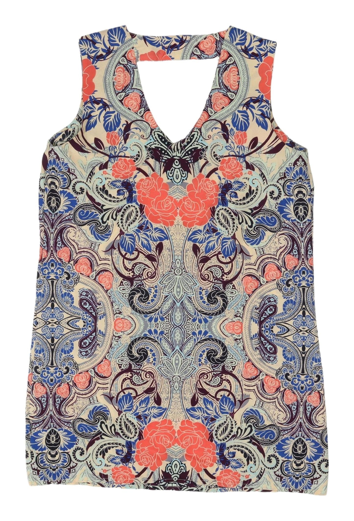 Womens UK Size 10 New Look Multicoloured Tunic Blouse