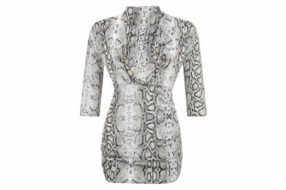 I Saw It First Womens Grey Animal Print Dress S