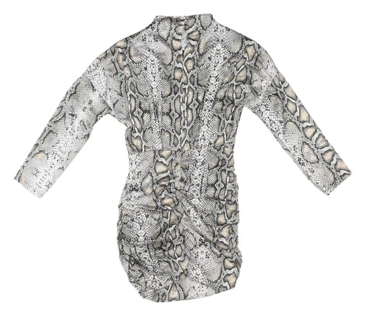 I Saw It First Womens Grey Animal Print Dress S