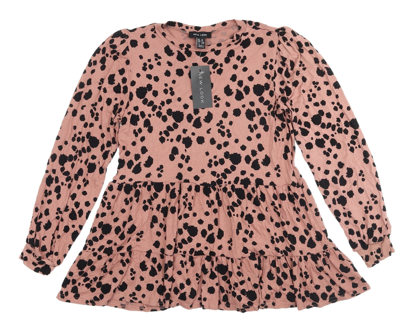 New Look Women’s Pink Animal Print Tunic, Size 10, NWT