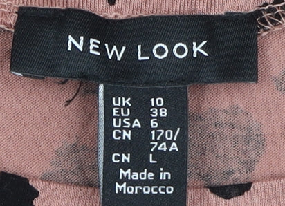 New Look Women’s Pink Animal Print Tunic, Size 10, NWT