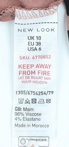 New Look Women’s Pink Animal Print Tunic, Size 10, NWT