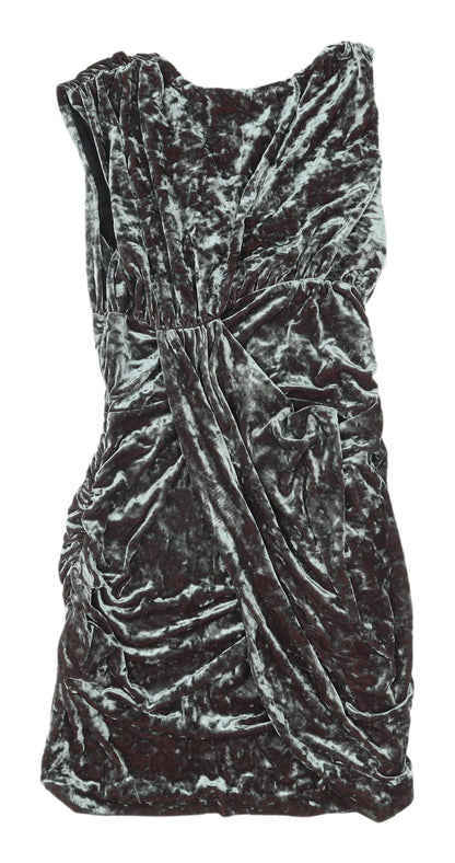 ASOS Women’s Grey Velvet Bodycon Dress Size 10