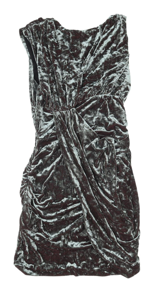 ASOS Women’s Grey Velvet Bodycon Dress Size 10