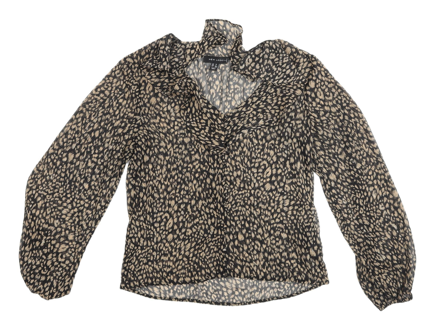 New Look Women's Multicoloured Animal Print Blouse UK 8