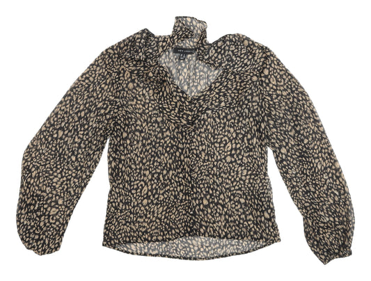 New Look Women's Multicoloured Animal Print Blouse UK 8