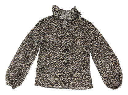 New Look Women's Multicoloured Animal Print Blouse UK 8