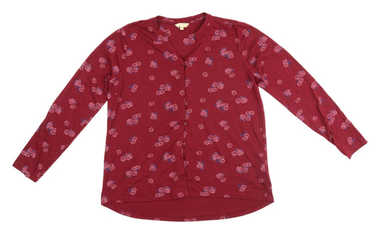 Womens UK Size 14 Plum Tree Red Basic Blouse