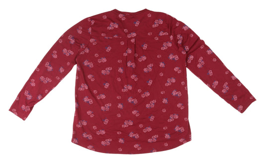 Womens UK Size 14 Plum Tree Red Basic Blouse