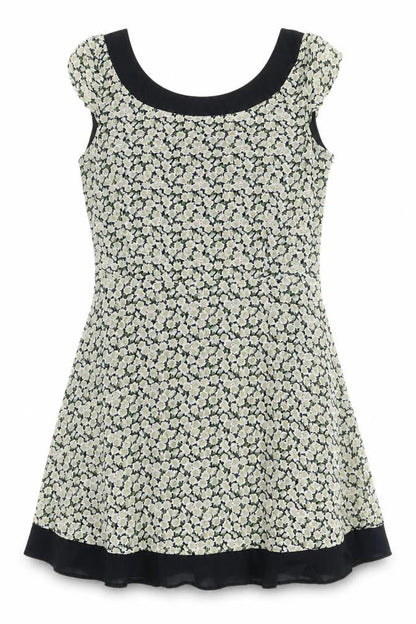 French Connection Women's Black Floral A-Line Dress 12