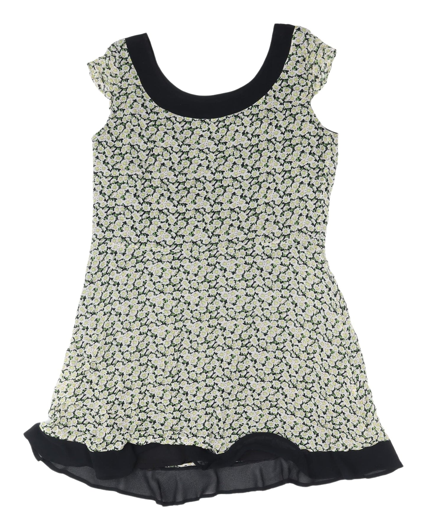 French Connection Women's Black Floral A-Line Dress 12