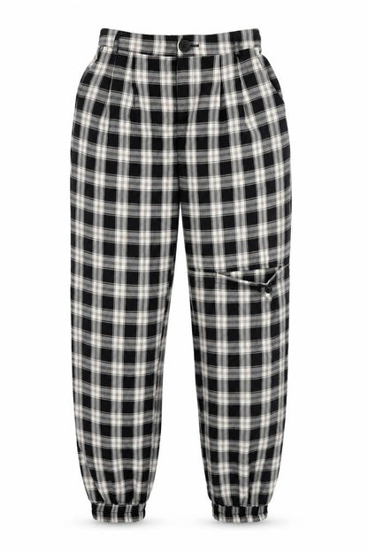 Topfeeling Women's Plaid Jogger Trousers - S, Multicoloured