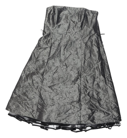 Debenhams Women's Grey A-Line Strapless Dress Size 16