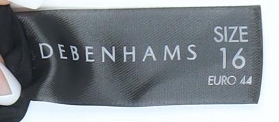 Debenhams Women's Grey A-Line Strapless Dress Size 16