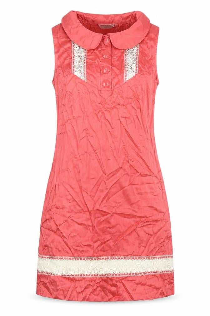 New Look Red Sleeveless Collared Dress UK 16