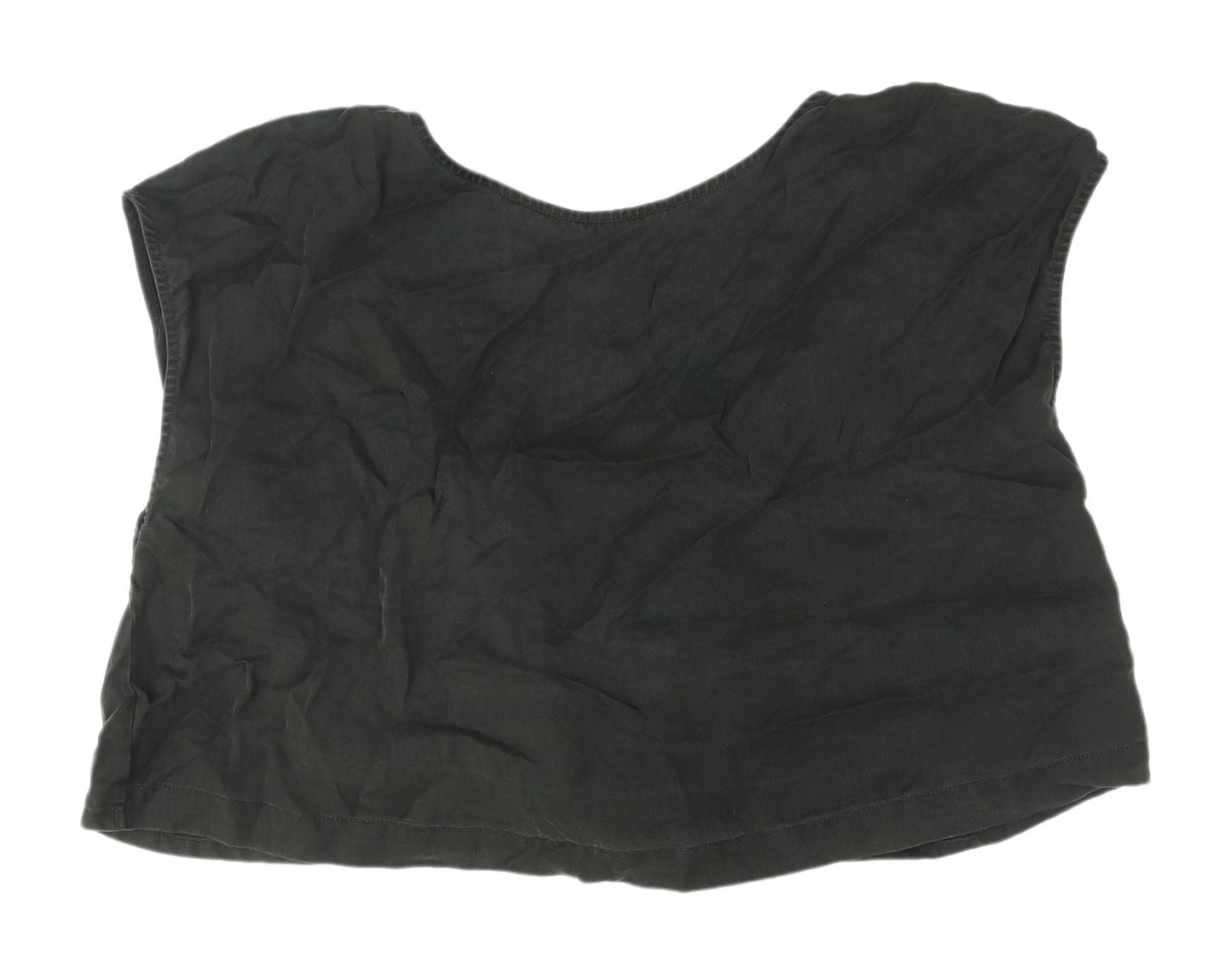 Womens UK Size 14 Oliver Bonas Black Cropped Blouse