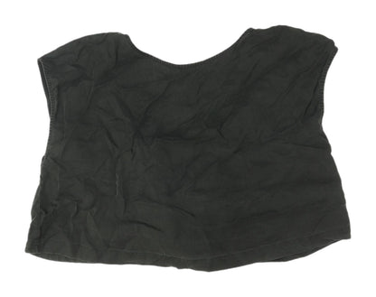 Womens UK Size 14 Oliver Bonas Black Cropped Blouse
