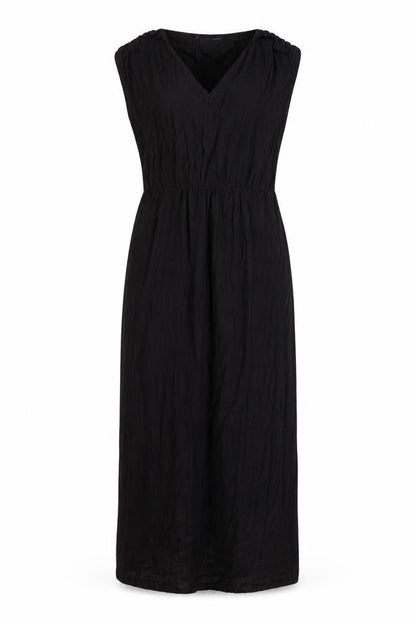 Oasis Black Sheath Midi Dress S Women V-Neck