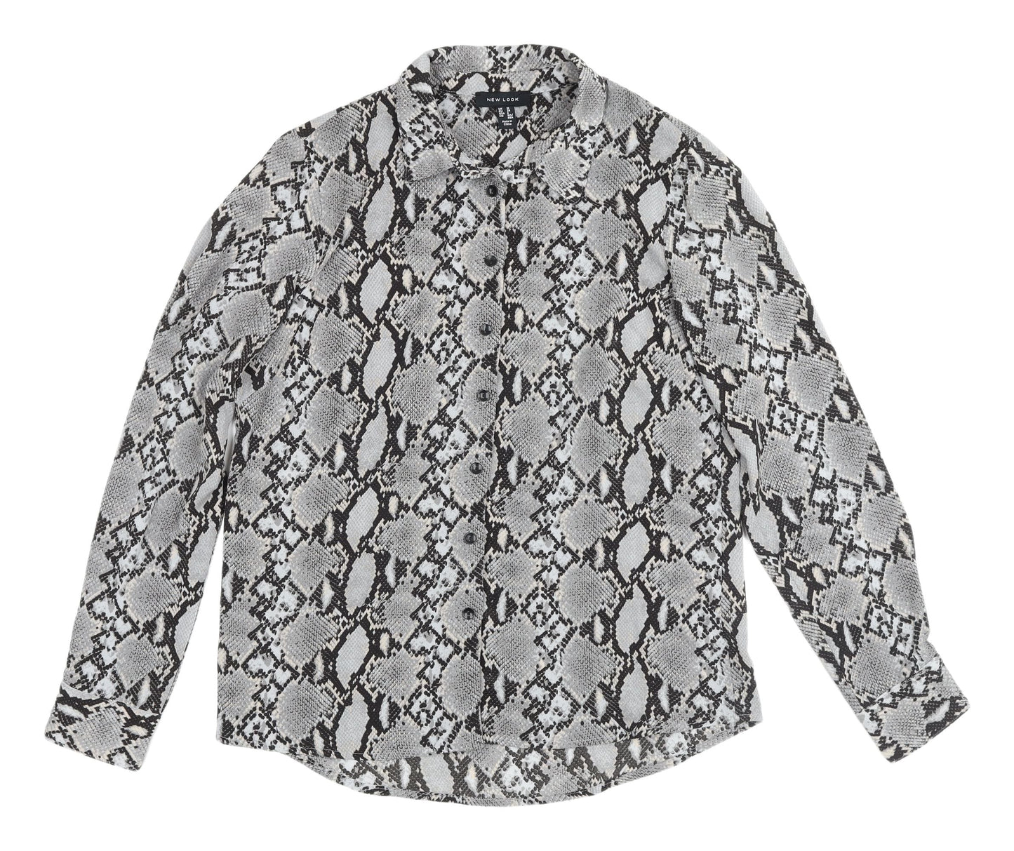 Womens UK Size 10 New Look Grey  Button-Up