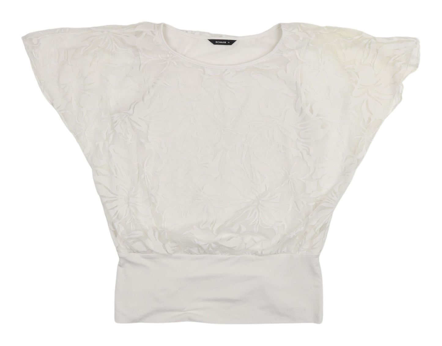 Womens UK Size 10 Roman Ivory Basic Blouse
