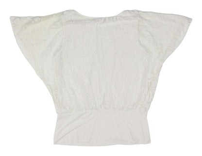 Womens UK Size 10 Roman Ivory Basic Blouse