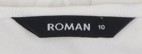 Womens UK Size 10 Roman Ivory Basic Blouse