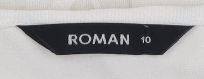 Womens UK Size 10 Roman Ivory Basic Blouse