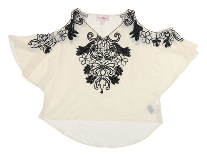 Miss Selfridge Women Ivory Cold Shoulder Blouse