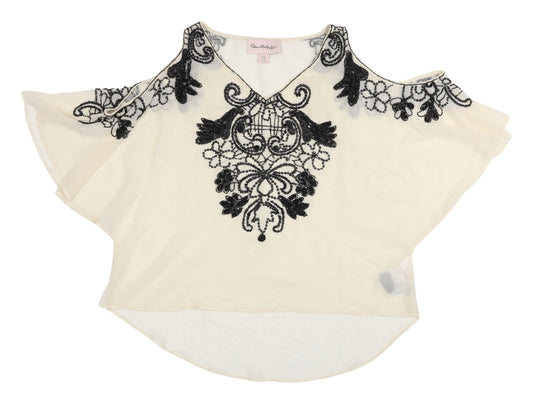 Miss Selfridge Women Ivory Cold Shoulder Blouse
