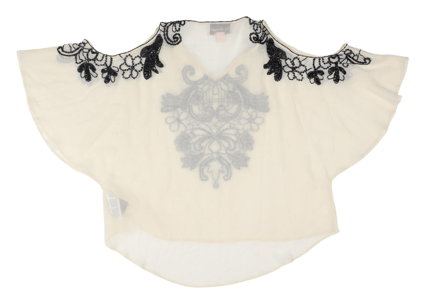 Miss Selfridge Women Ivory Cold Shoulder Blouse