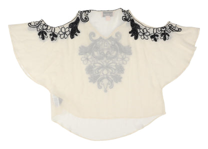 Miss Selfridge Women Ivory Cold Shoulder Blouse