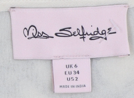 Miss Selfridge Women Ivory Cold Shoulder Blouse