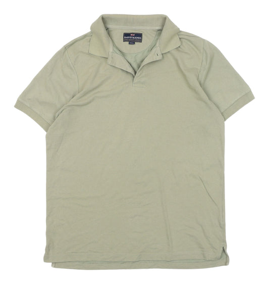Harvey & Jones Men's Green Polo Shirt L