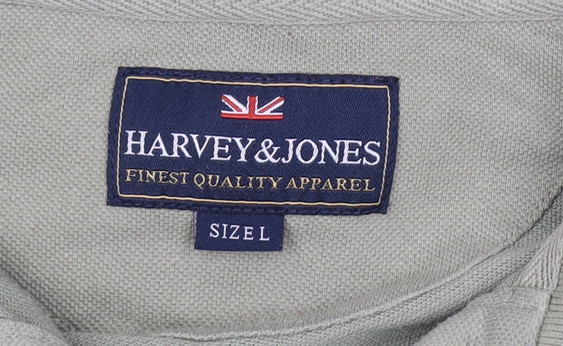 Harvey & Jones Men's Green Polo Shirt L
