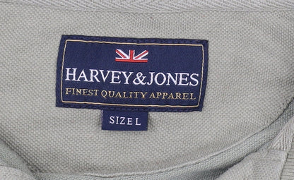Harvey & Jones Men's Green Polo Shirt L