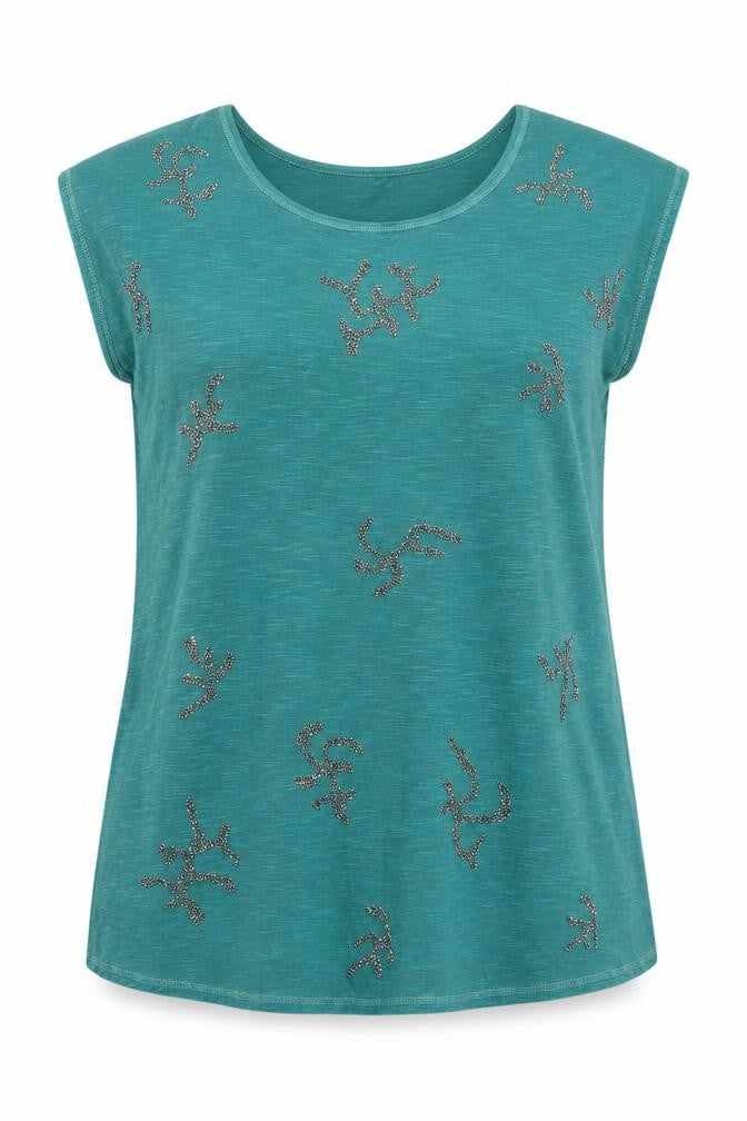 Womens UK Size 14 NEXT Green Basic T-Shirt