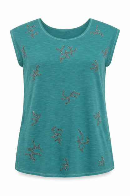 Womens UK Size 14 NEXT Green Basic T-Shirt