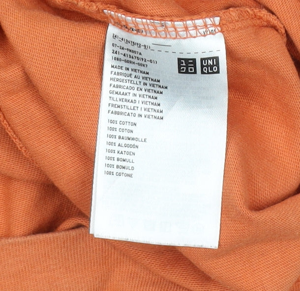Womens UK Size XS Uniqlo Orange Basic T-Shirt