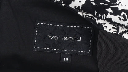River Island Women's Sleeveless Monochrome Dress Size 18