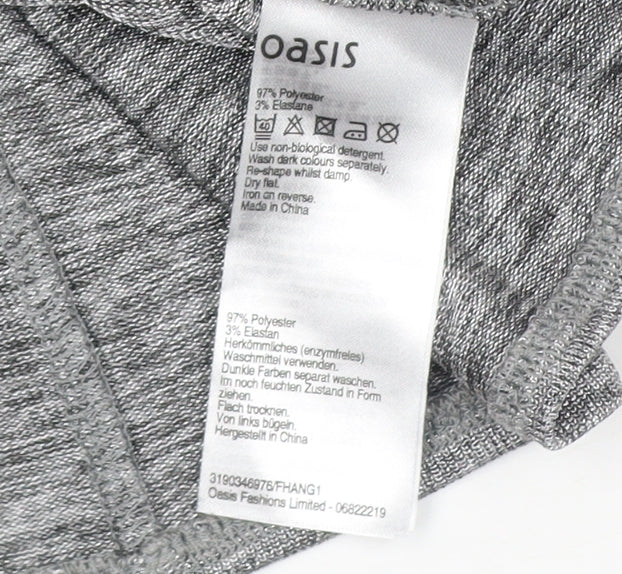 Womens UK Size S Oasis Grey Basic T-Shirt