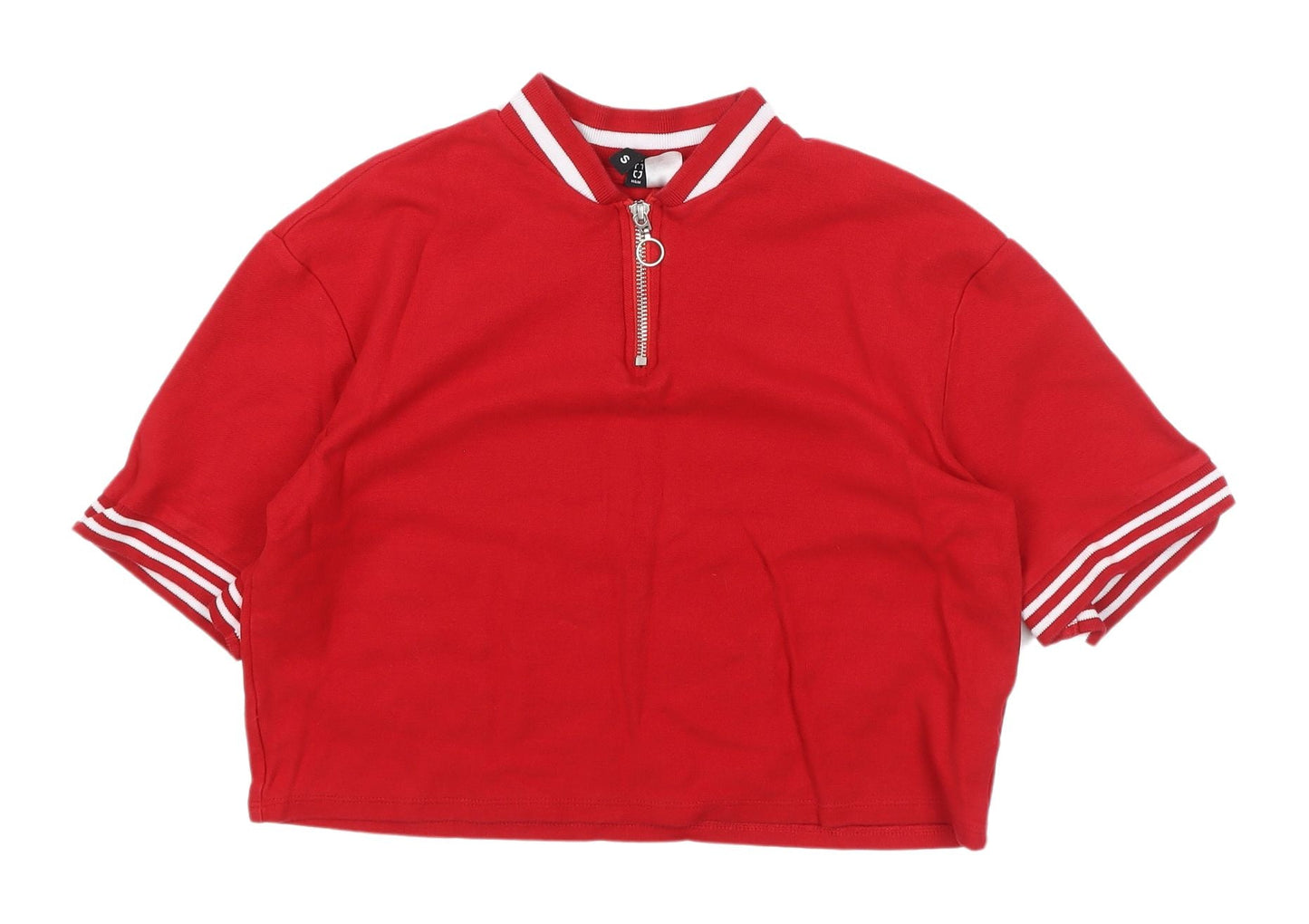 Womens UK Size S H&M Red Jersey Polo